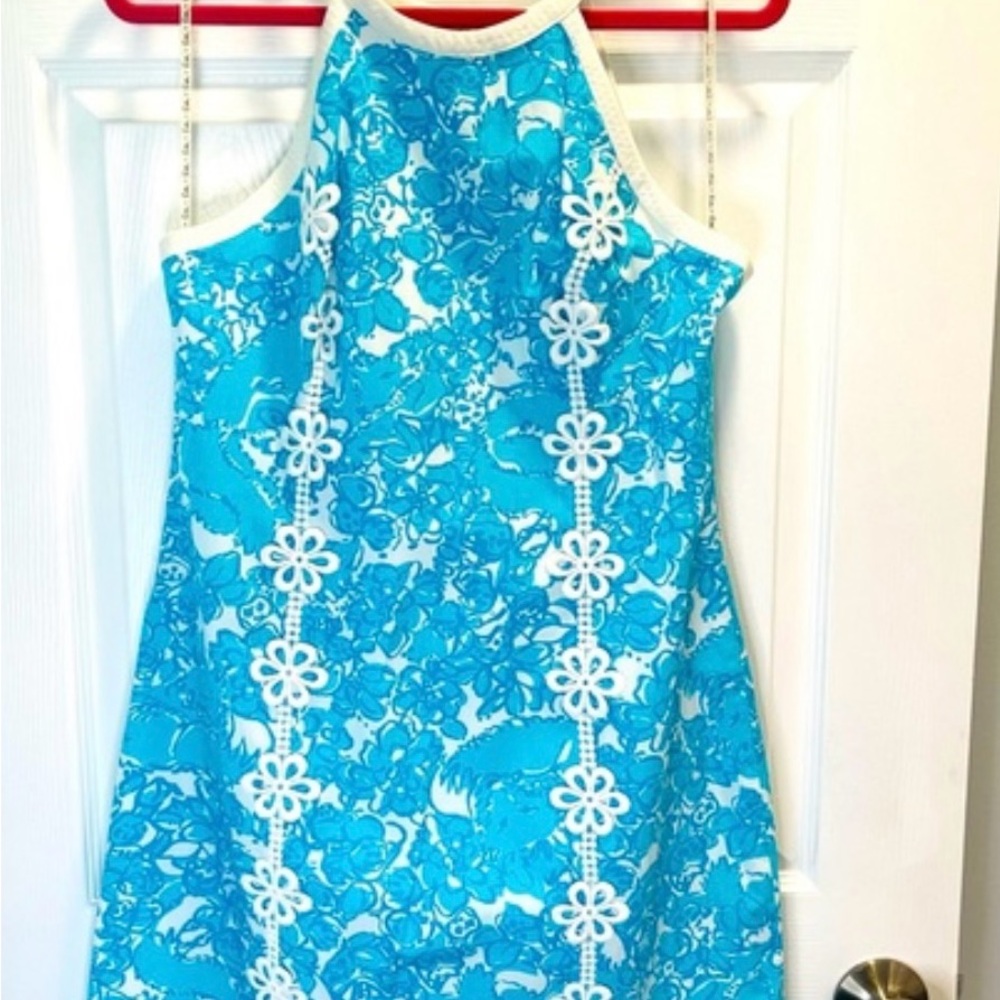 Lilly Pulitzer Blue and White Floral Dress